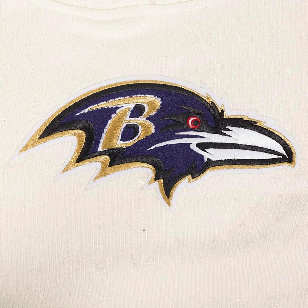 imagePro Standard Womens NFL Retro Classics Brushed Back French Terry Cropped Pullover HoodieEggshell Purple