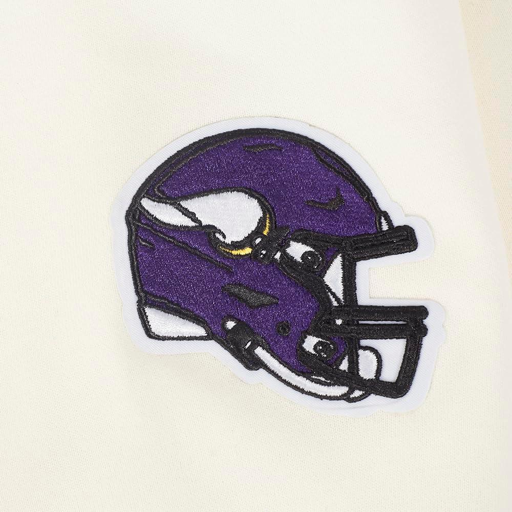 imagePro Standard Womens NFL Retro Classics Brushed Back French Terry Cropped Pullover HoodieEggshell Purple