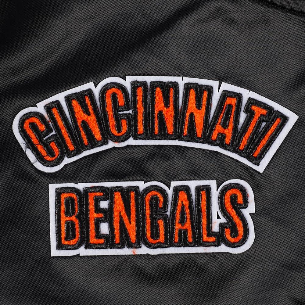 imagePro Standard Womens NFL Retro Classics Satin JacketBlackOrange