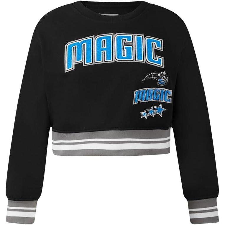 imagePro Standard Big Girls NBA Retro Classics Fleece Crewneck SweatshirtBlackGray