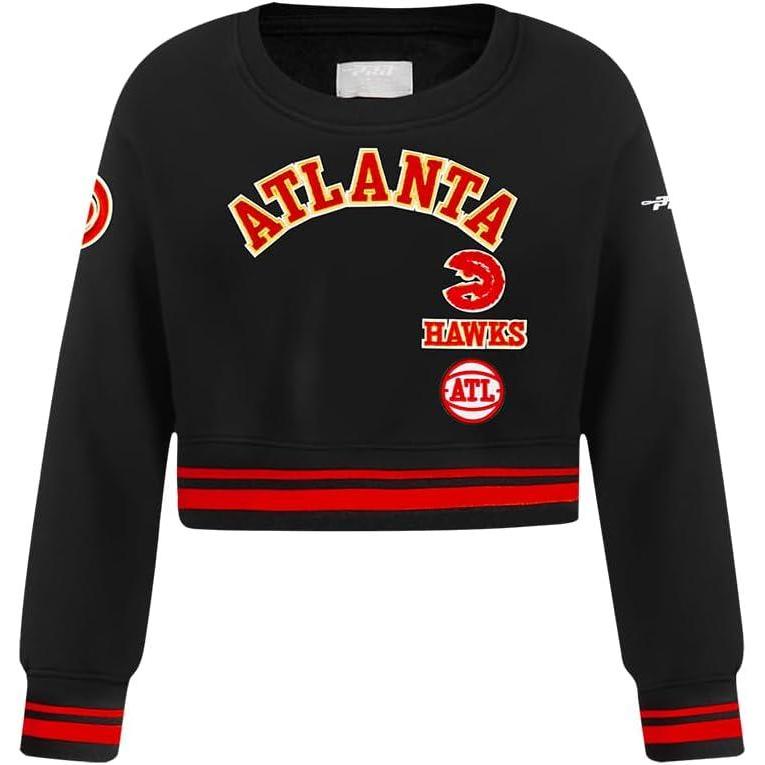 imagePro Standard Big Girls NBA Retro Classics Fleece Crewneck SweatshirtBlackRedBlack