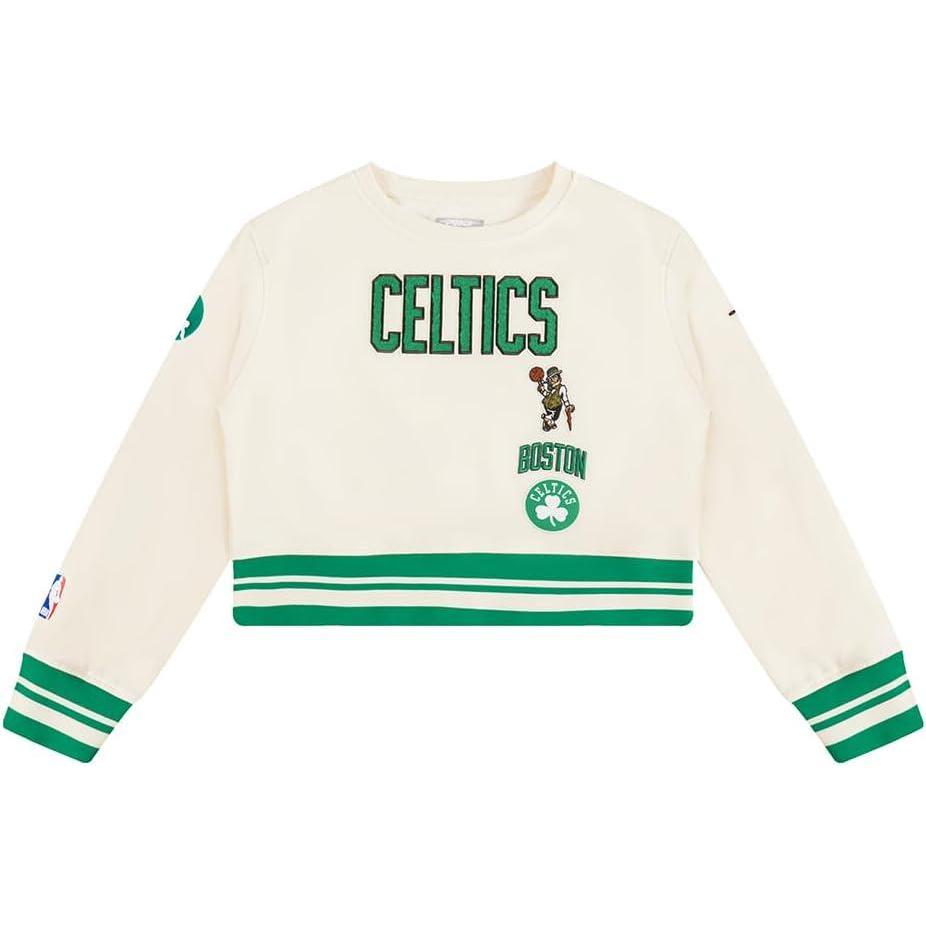 imagePro Standard Big Girls NBA Retro Classics Fleece Crewneck SweatshirtEggshell Kelly Green