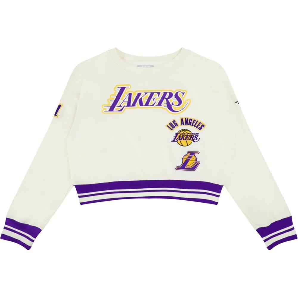 imagePro Standard Big Girls NBA Retro Classics Fleece Crewneck SweatshirtEggshell Purple