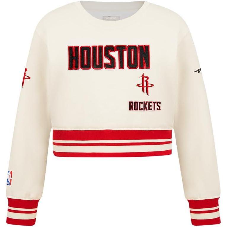 imagePro Standard Big Girls NBA Retro Classics Fleece Crewneck SweatshirtEggshell Red
