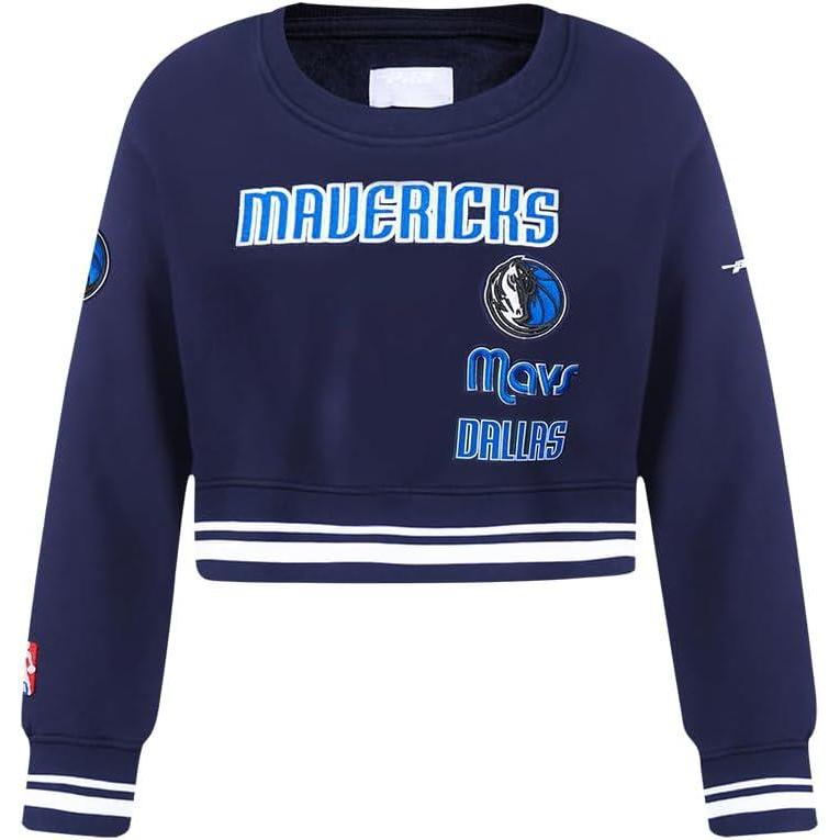 imagePro Standard Big Girls NBA Retro Classics Fleece Crewneck SweatshirtMidnight Navy
