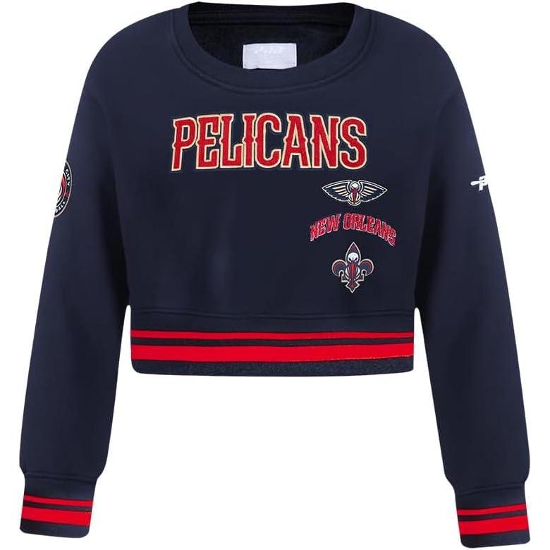 imagePro Standard Big Girls NBA Retro Classics Fleece Crewneck SweatshirtMidnight NavyRedMidnight Navy