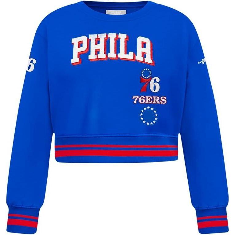 imagePro Standard Big Girls NBA Retro Classics Fleece Crewneck SweatshirtRoyal BlueRed