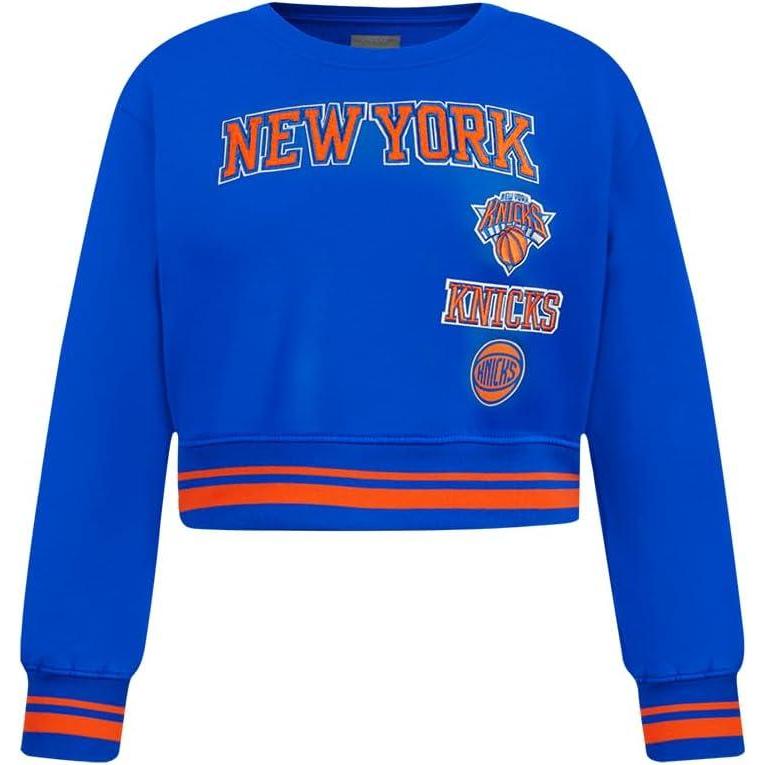 imagePro Standard Big Girls NBA Retro Classics Fleece Crewneck SweatshirtRoyalOrangeRoyal