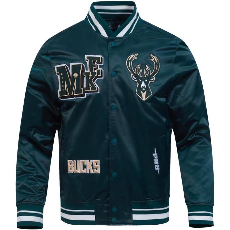imagePro Standard Mens NBA Best Of Satin JacketForest Green