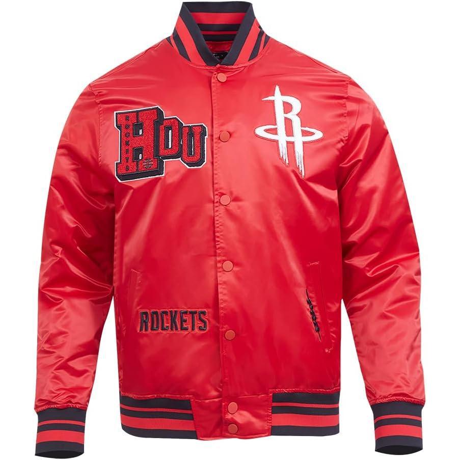 imagePro Standard Mens NBA Best Of Satin JacketRedBlack
