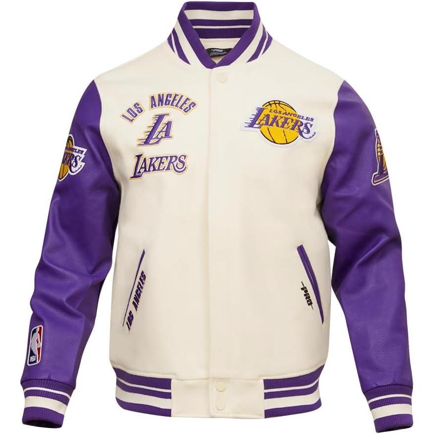 imagePro Standard Mens NBA Retro Classics Varsity JacketEggshell Purple