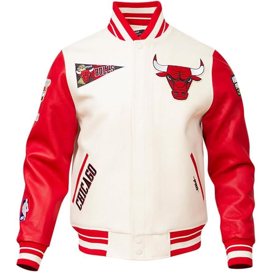 imagePro Standard Mens NBA Retro Classics Varsity JacketEggshell Red