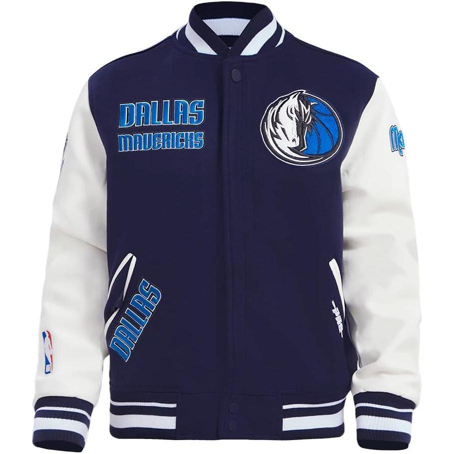 imagePro Standard Mens NBA Retro Classics Varsity JacketMidnight NavyWhite