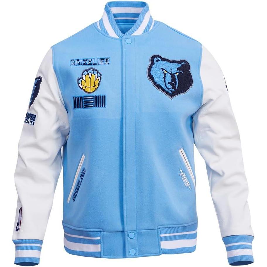 imagePro Standard Mens NBA Retro Classics Varsity JacketUniversity BlueWhite