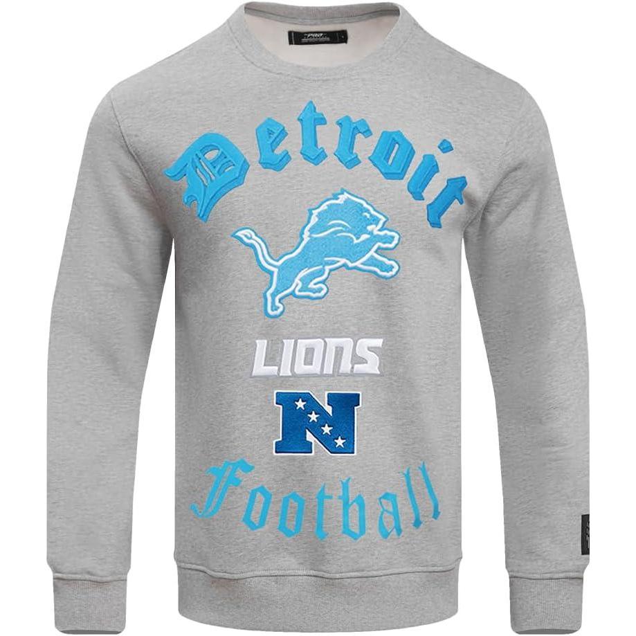 imagePro Standard Mens NFL Old English Brushed Back French Terry Crewneck SweatshirtGrey