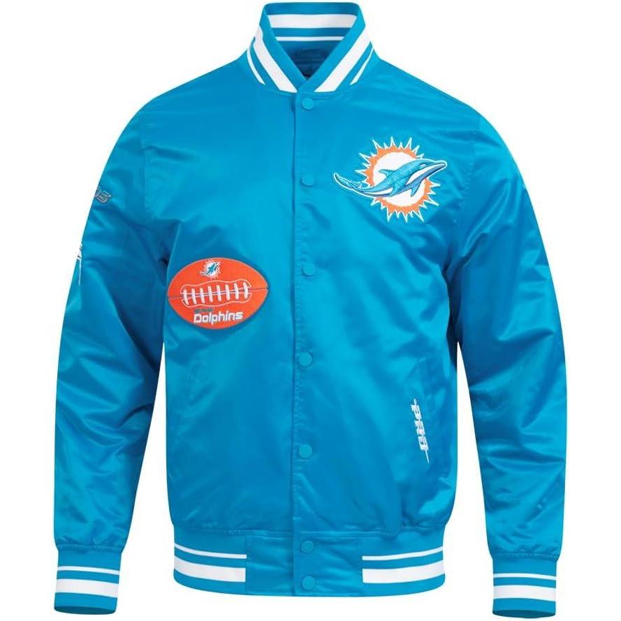 imagePro Standard Mens NFL Old English Satin JacketTeal
