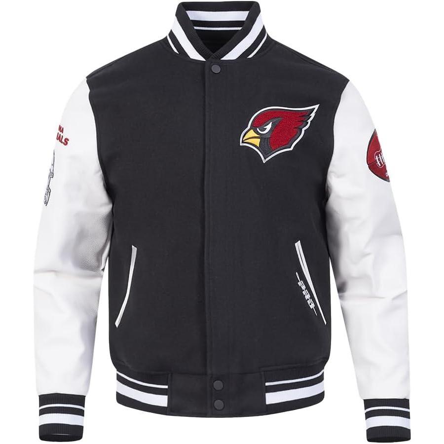 imagePro Standard Mens NFL Old English Varsity JacketBlackWhite