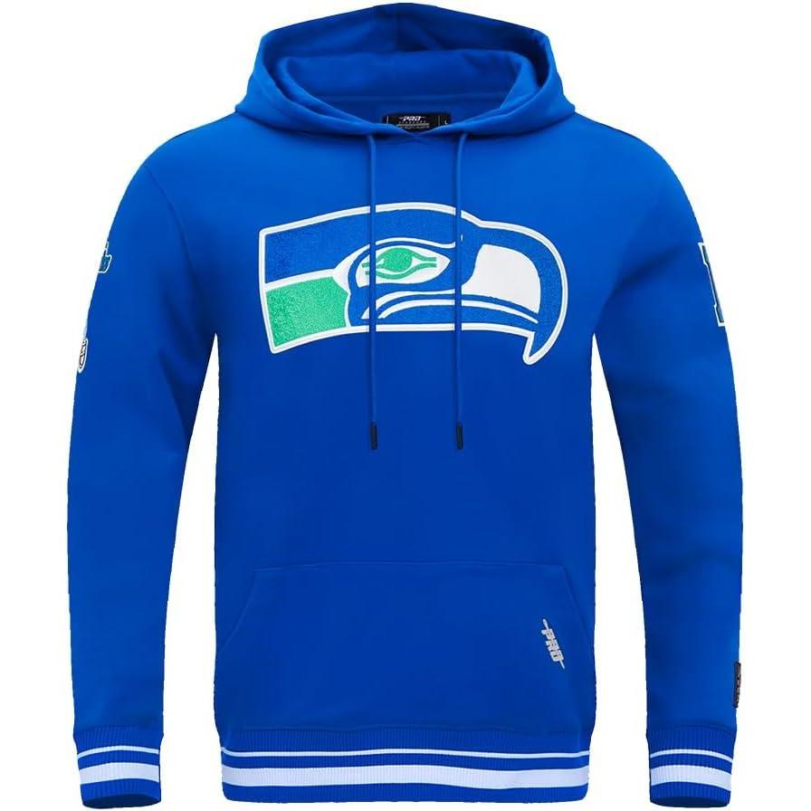 imagePro Standard Mens NFL Retro Classics Brushed Back French Terry Pull Over HoodieBlue