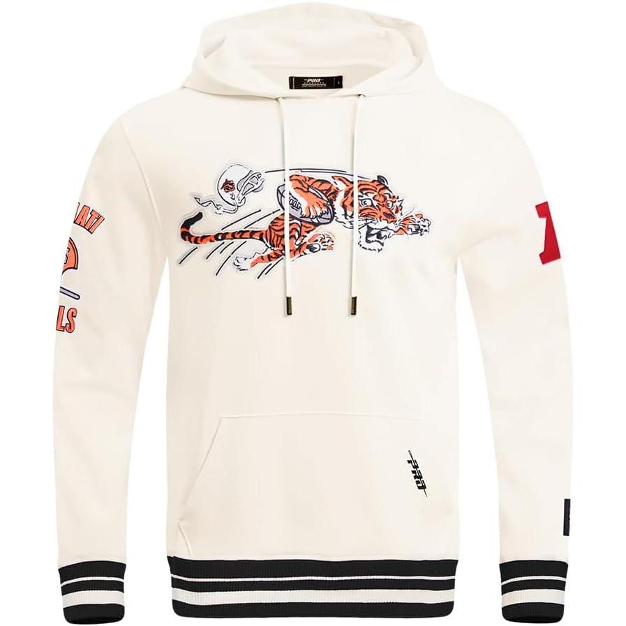 imagePro Standard Mens NFL Retro Classics Brushed Back French Terry Pull Over HoodieEggshell Black