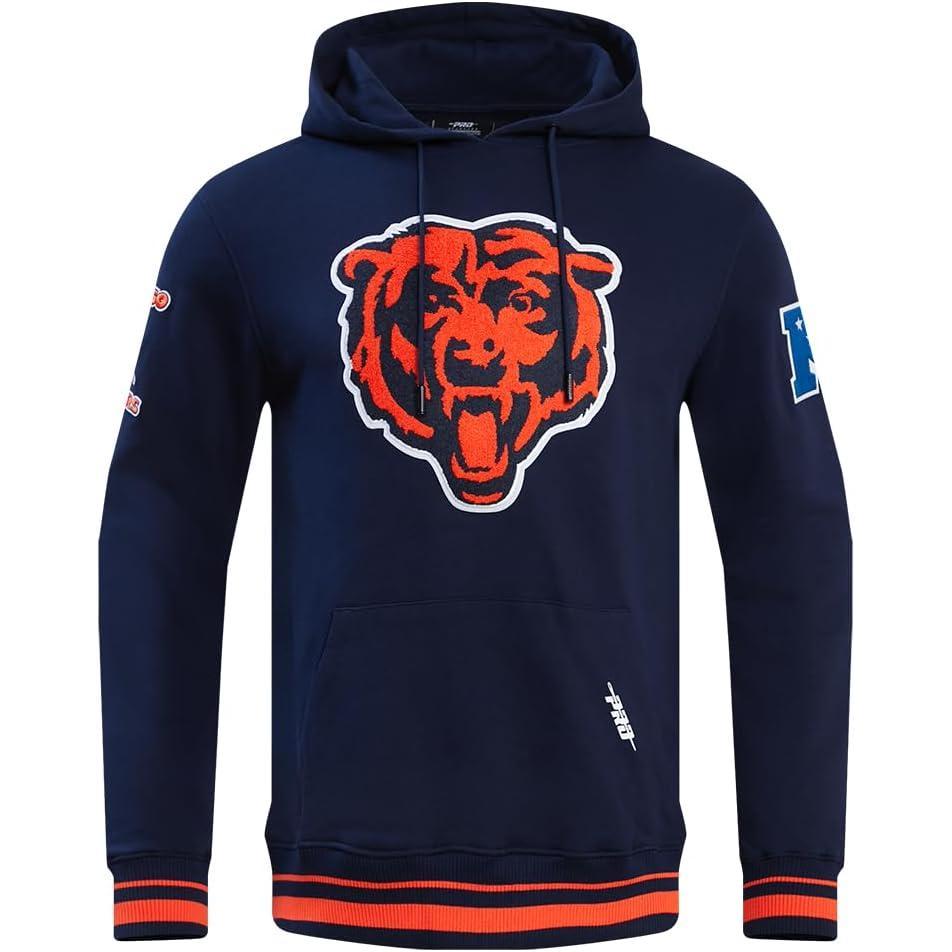 imagePro Standard Mens NFL Retro Classics Brushed Back French Terry Pull Over HoodieMidnight NavyOrangeMidnight Navy