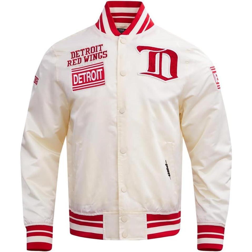 imagePro Standard Mens NHL Retro Classics Satin JacketEggshell Red