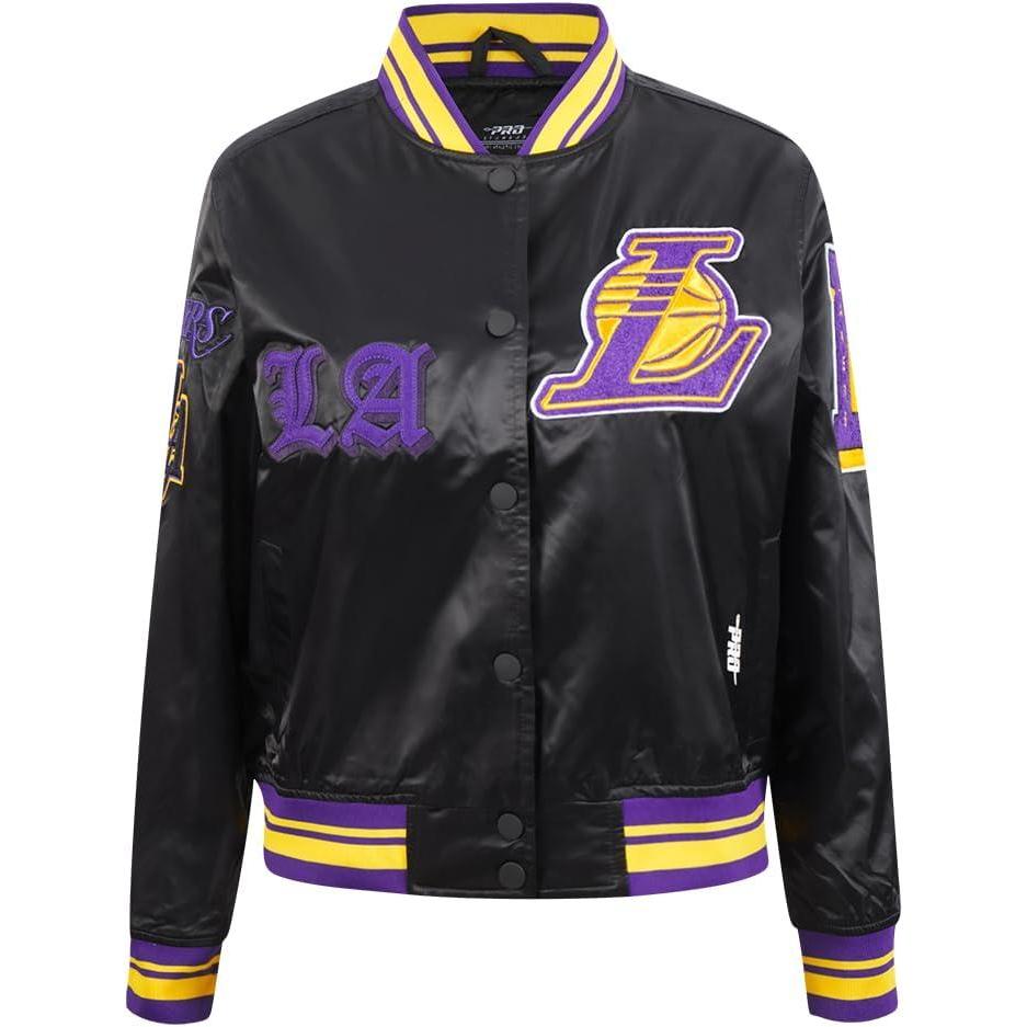 imagePro Standard Womens NBA Old English Satin JacketBlackPurple
