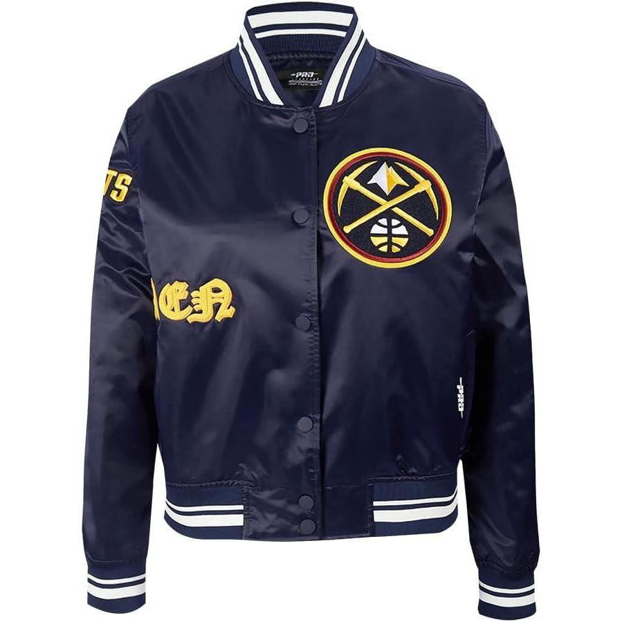 imagePro Standard Womens NBA Old English Satin JacketMidnight Navy
