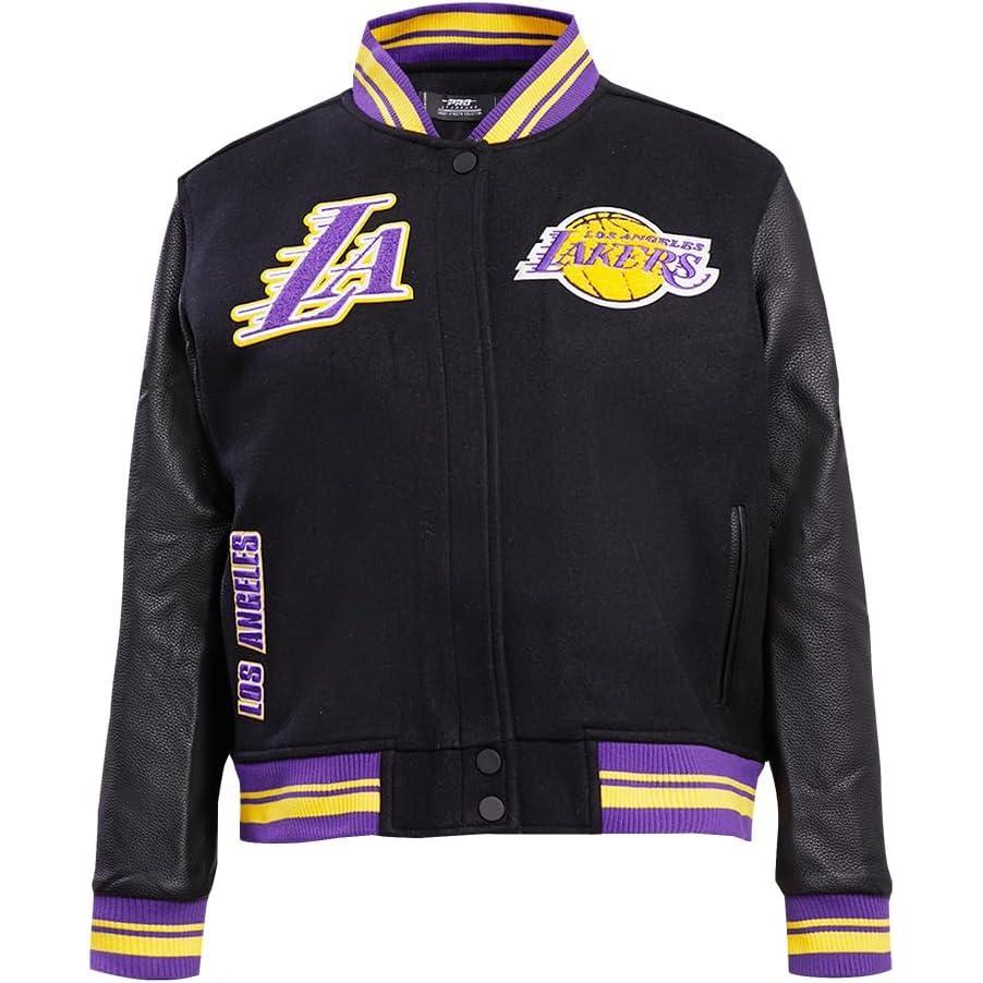 imagePro Standard Womens NBA Retro Classics Varsity JacketBlackPurpleYellow