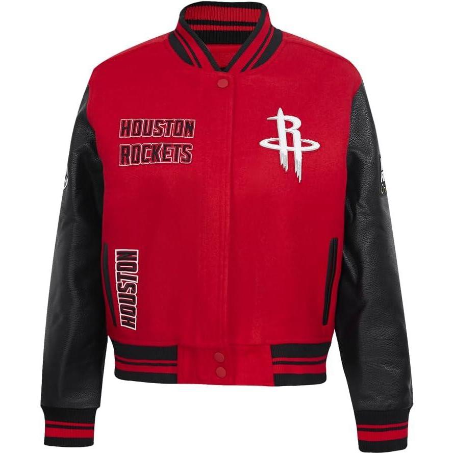 imagePro Standard Womens NBA Retro Classics Varsity JacketRedBlack