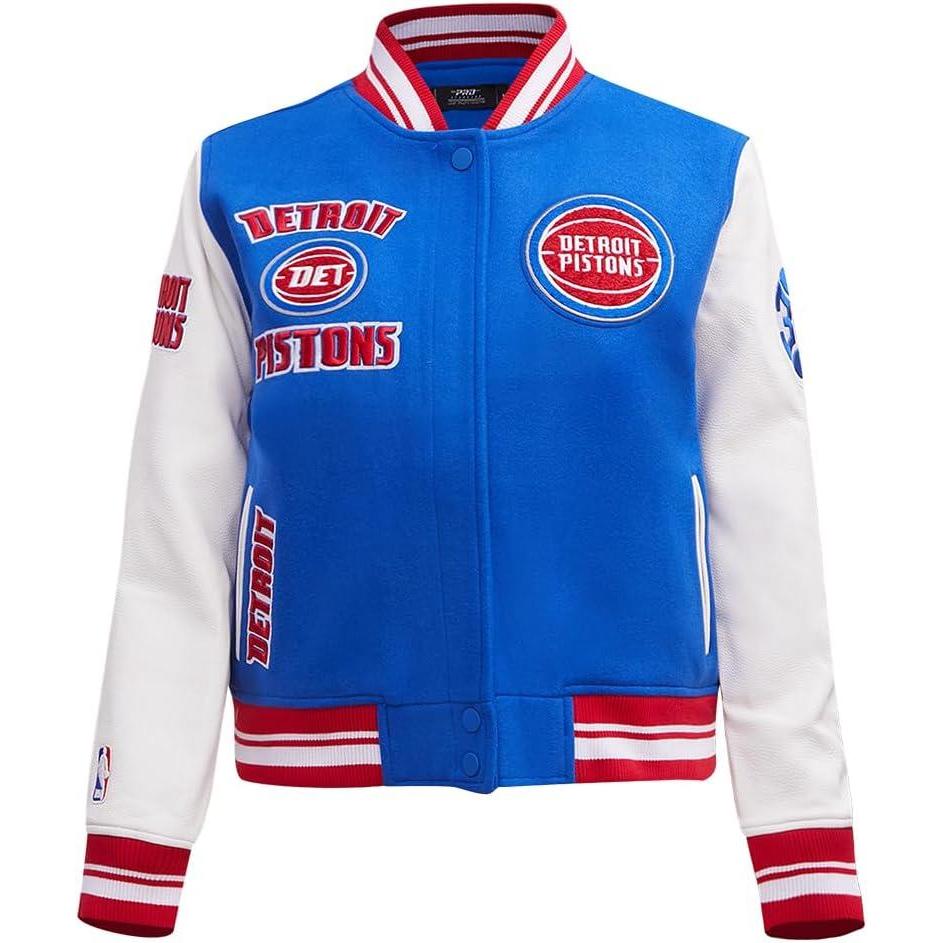 imagePro Standard Womens NBA Retro Classics Varsity JacketRoyal BlueRed