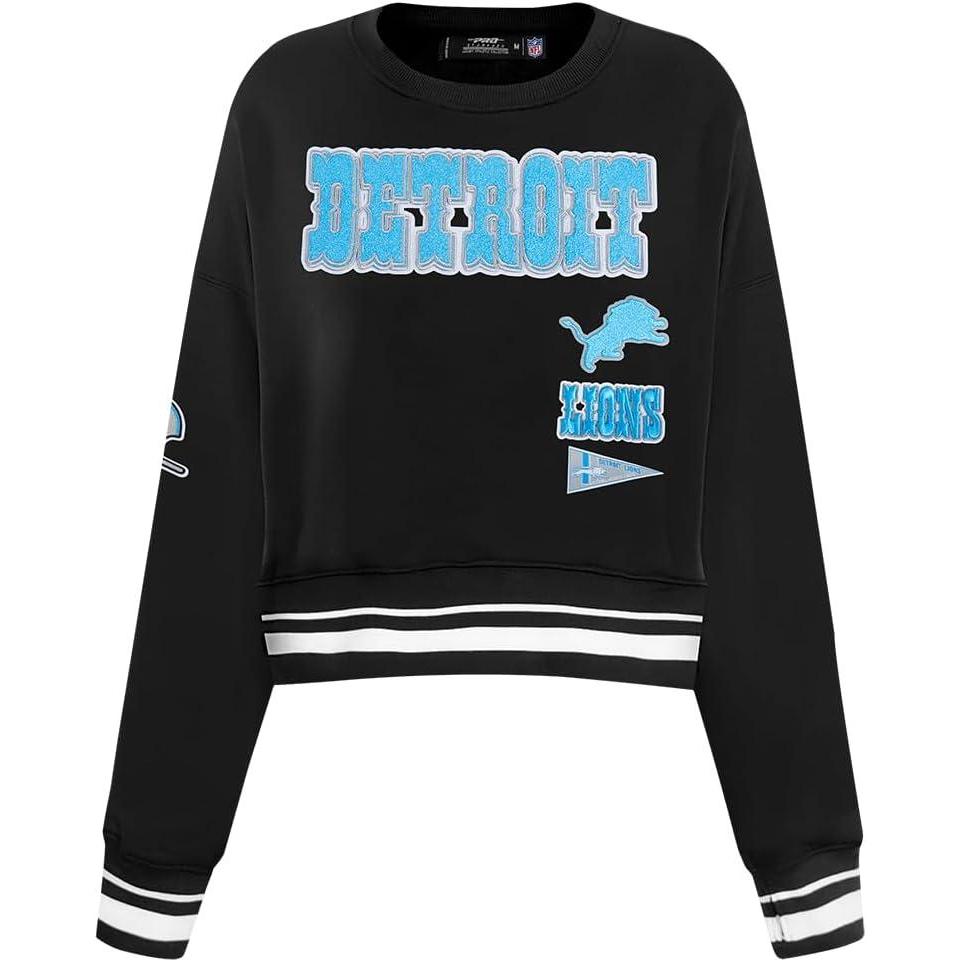 imagePro Standard Womens NFL Retro Classics Brushed Back French Terry Crewneck SweatshirtBlack