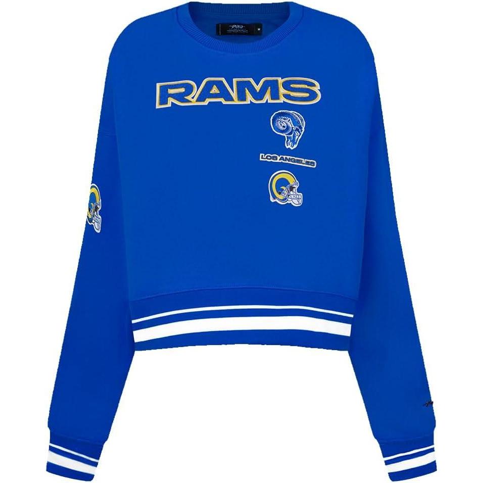 imagePro Standard Womens NFL Retro Classics Brushed Back French Terry Crewneck SweatshirtRoyal Blue