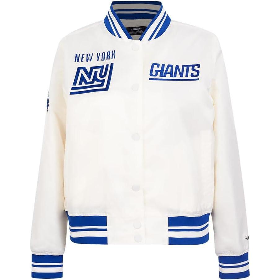 imagePro Standard Womens NFL Retro Classics Satin JacketEggshellDodger Blue