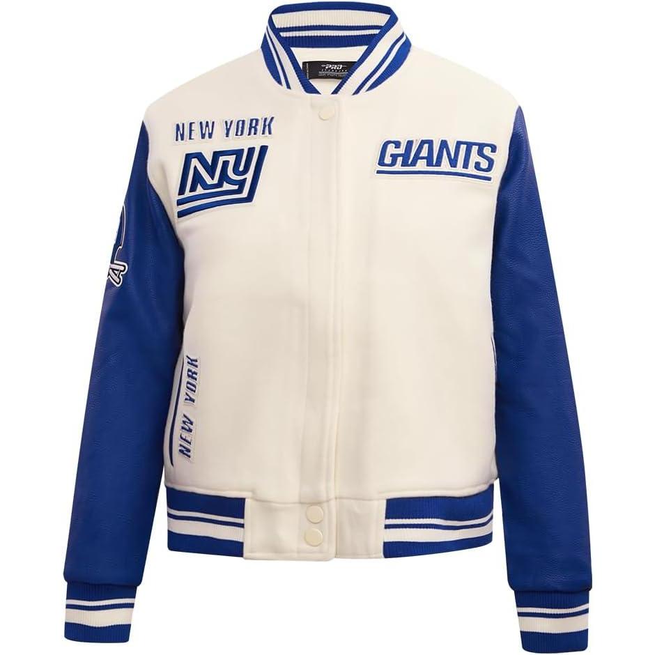 imagePro Standard Womens NFL Retro Classics Varsity JacketEggshellDodger Blue