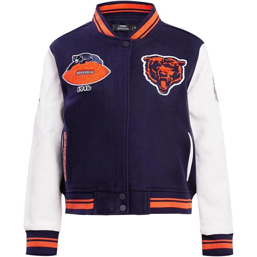 imagePro Standard Womens NFL Retro Classics Varsity JacketMidnight NavyOrangeMidnight Navy