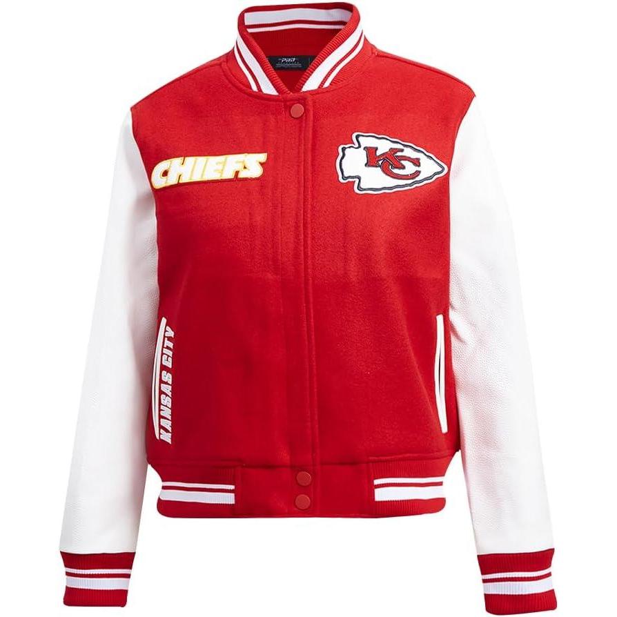 imagePro Standard Womens NFL Retro Classics Varsity JacketRedWhite