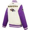 Pro Standard Big Boys NFL Retro Classics Varsity Jacket(Eggshell/ Purple)