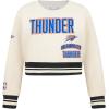 Pro Standard Big Girls NBA Retro Classics Fleece Crewneck Sweatshirt(Eggshell/ Black)