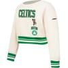 Pro Standard Big Girls NBA Retro Classics Fleece Crewneck Sweatshirt(Eggshell/ Kelly Green)