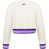 Pro Standard Big Girls NBA Retro Classics Fleece Crewneck Sweatshirt(Eggshell/ Purple)
