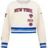 Pro Standard Big Girls NBA Retro Classics Fleece Crewneck Sweatshirt(Eggshell/Royal Blue)