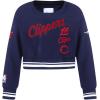 Pro Standard Big Girls NBA Retro Classics Fleece Crewneck Sweatshirt(Midnight Navy)
