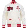 Pro Standard Mens NBA Best Of Satin Jacket(Eggshell/ Red)