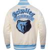 Pro Standard Mens NBA Best Of Satin Jacket(Eggshell/ University Blue)