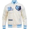 Pro Standard Mens NBA Best Of Satin Jacket(Eggshell/ University Blue)