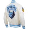 Pro Standard Mens NBA Best Of Satin Jacket(Eggshell/ University Blue)