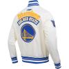 Pro Standard Mens NBA Best Of Satin Jacket(Eggshell/Royal Blue)