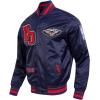 Pro Standard Mens NBA Best Of Satin Jacket(Midnight Navy/Red/Midnight Navy)