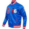 Pro Standard Mens NBA Best Of Satin Jacket(Royal Blue/Red)