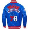 Pro Standard Mens NBA Best Of Satin Jacket(Royal Blue/Red)